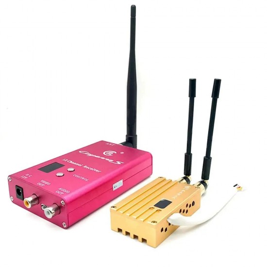 FPV 1.2Ghz 8W 8CH VTX VRX high power wireless transmitter receiver set picture transmission transmitter